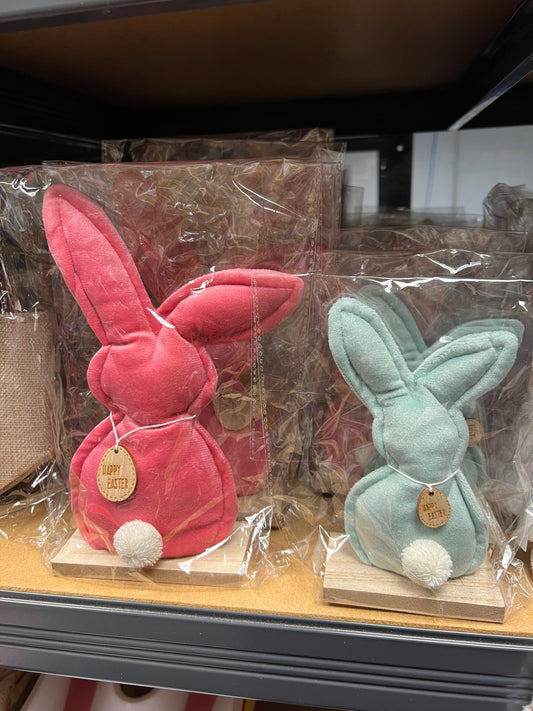 Velvet style Easter bunny figures