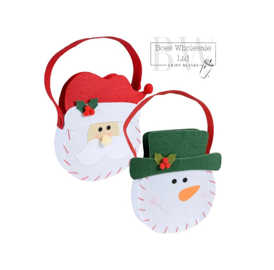 Santa/Snowman Christmas Felt Bags