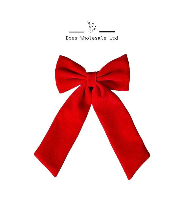 Red Velvet Christmas Hair Bows