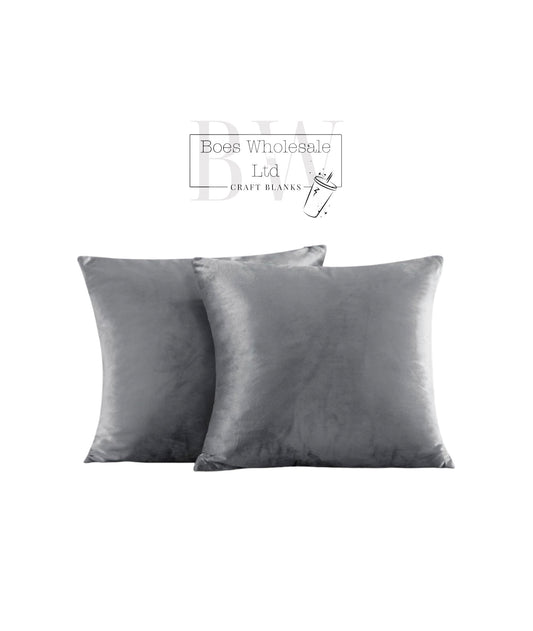 2 Pack Grey ‘Velvet’ Cushion Cover