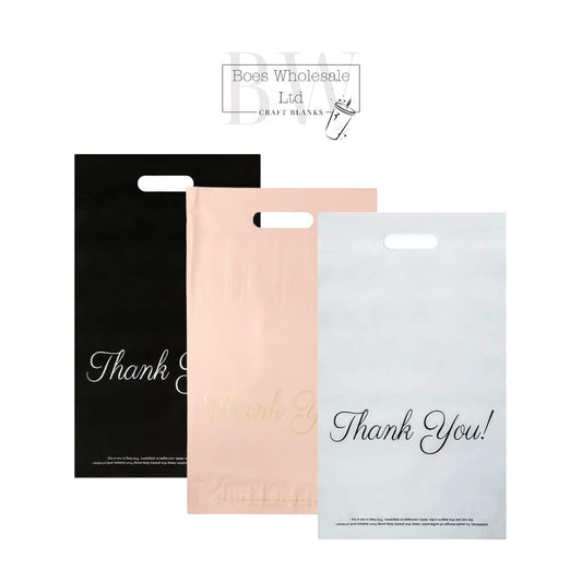 ‘Thank You’ Postal Bags Pack of 10 - 3 Colours