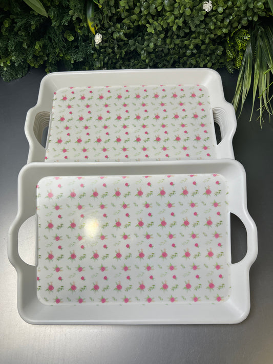 11x Floral Serving Trays - Plastic