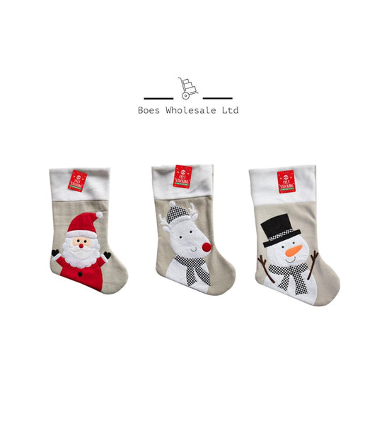 Grey Felt Character Christmas Stocking