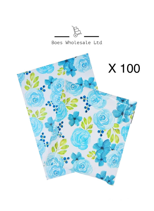 Bulk Pack of 100 Floral Postal Bags