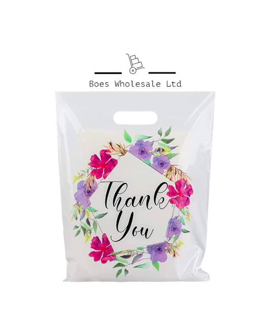 Floral thank you bags - 10 Pack