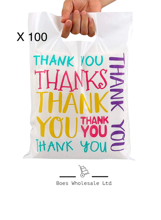 Bulk Pack of 100 Thank You Order Bags