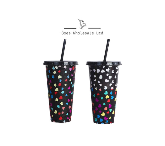 ⭐️ 24oz Heart Colour Changing Cold Cups