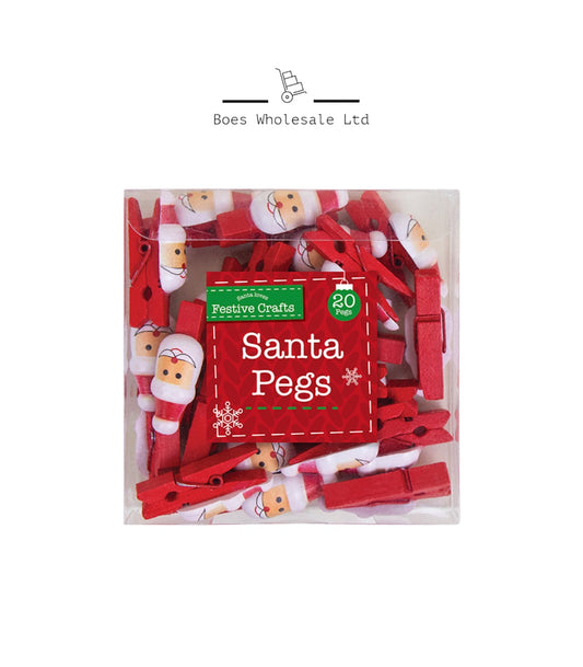 ⭐️ Christmas Santa Wooden Pegs - 20 Pack
